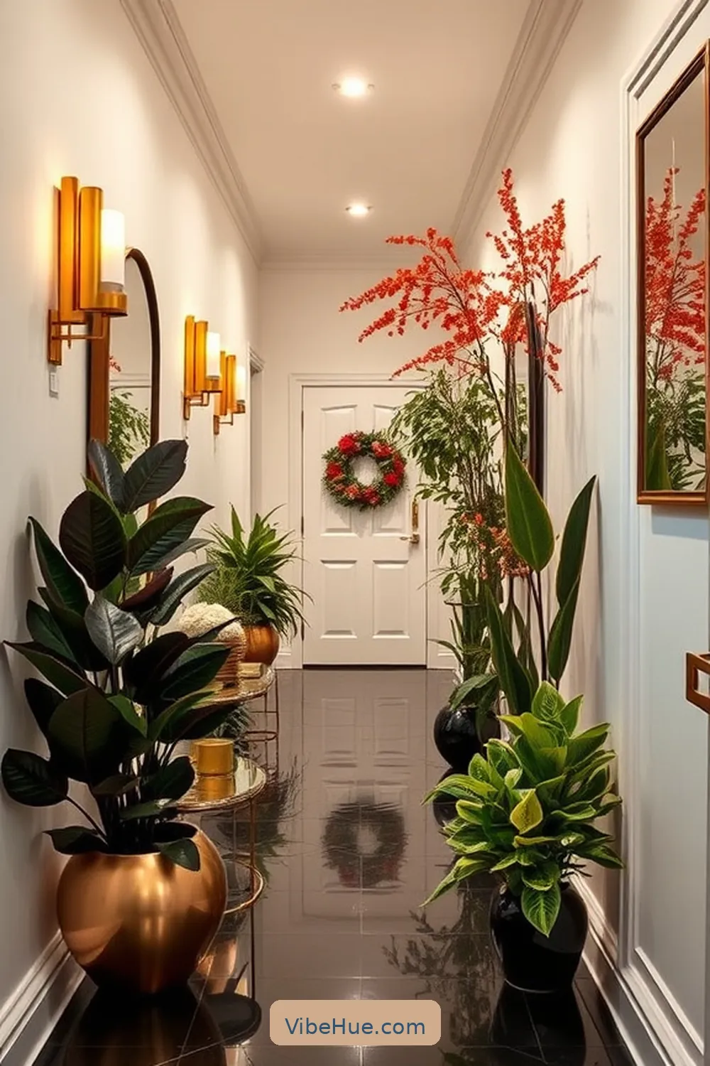 Transform Your Hallway With Modern Glam Fall Style 10 Adding Greenery With Stylish Plants for Transform Your Hallway With Modern Glam Fall Style