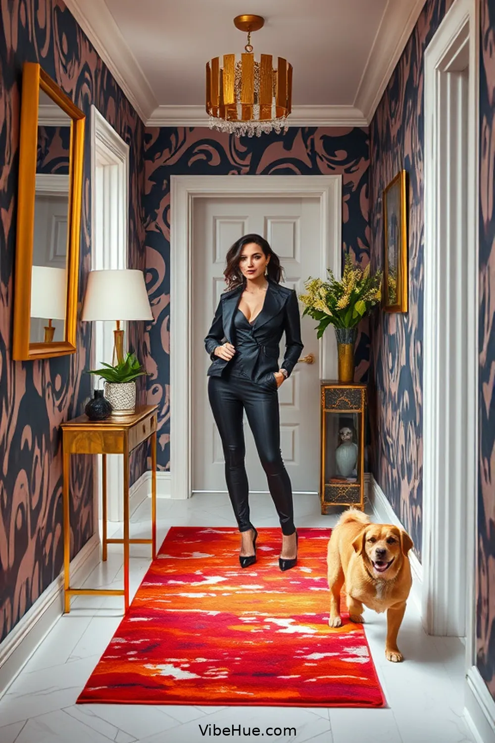 Transform Your Hallway With Modern Glam Fall Style 13 Bold Wallpaper for a Dramatic Effect for Transform Your Hallway With Modern Glam Fall Style