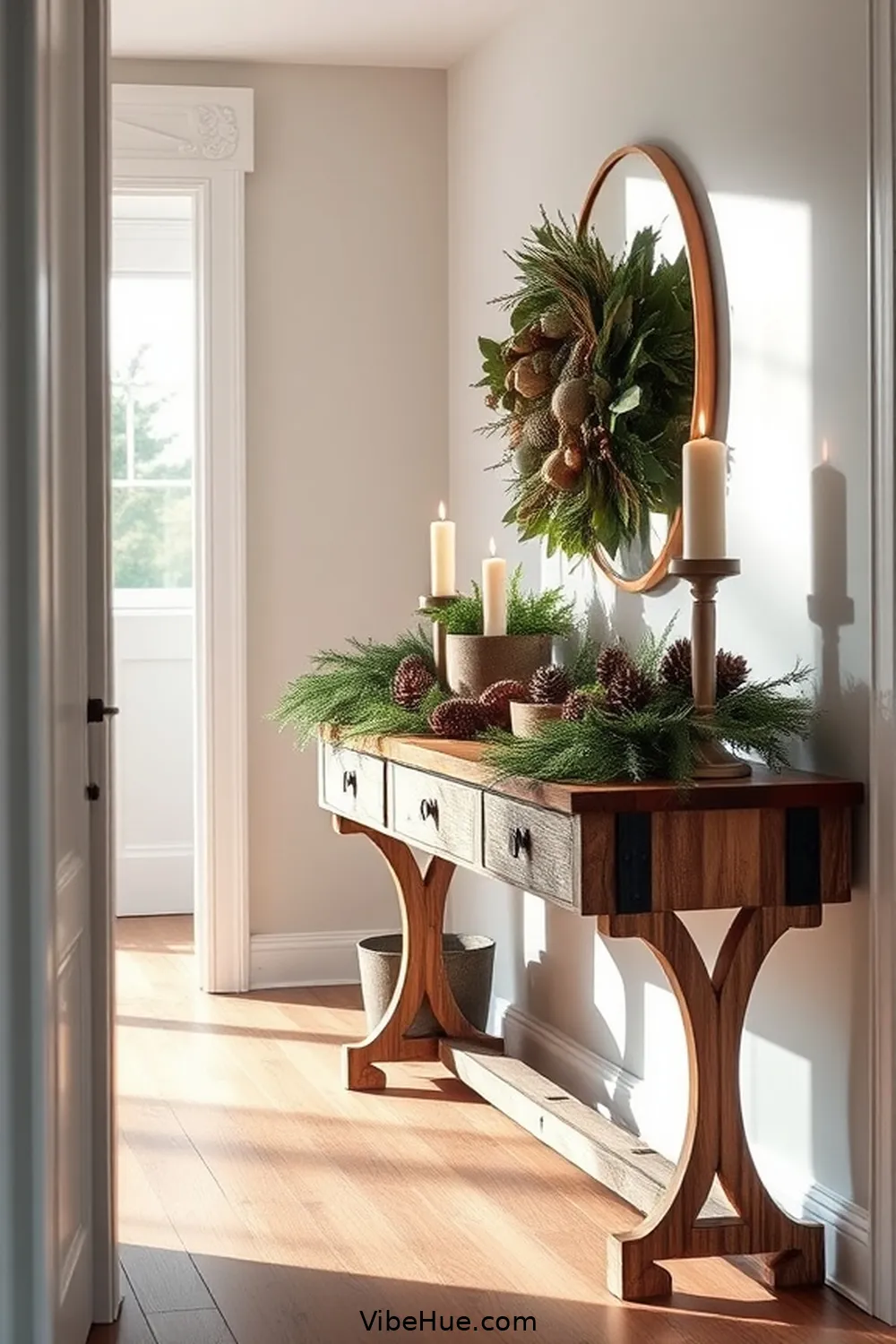 Transform Your Hallway for the Holidays With Rustic Decor Style 8 Include a Statement Console Table for Transform Your Hallway for the Holidays With Rustic Decor Style