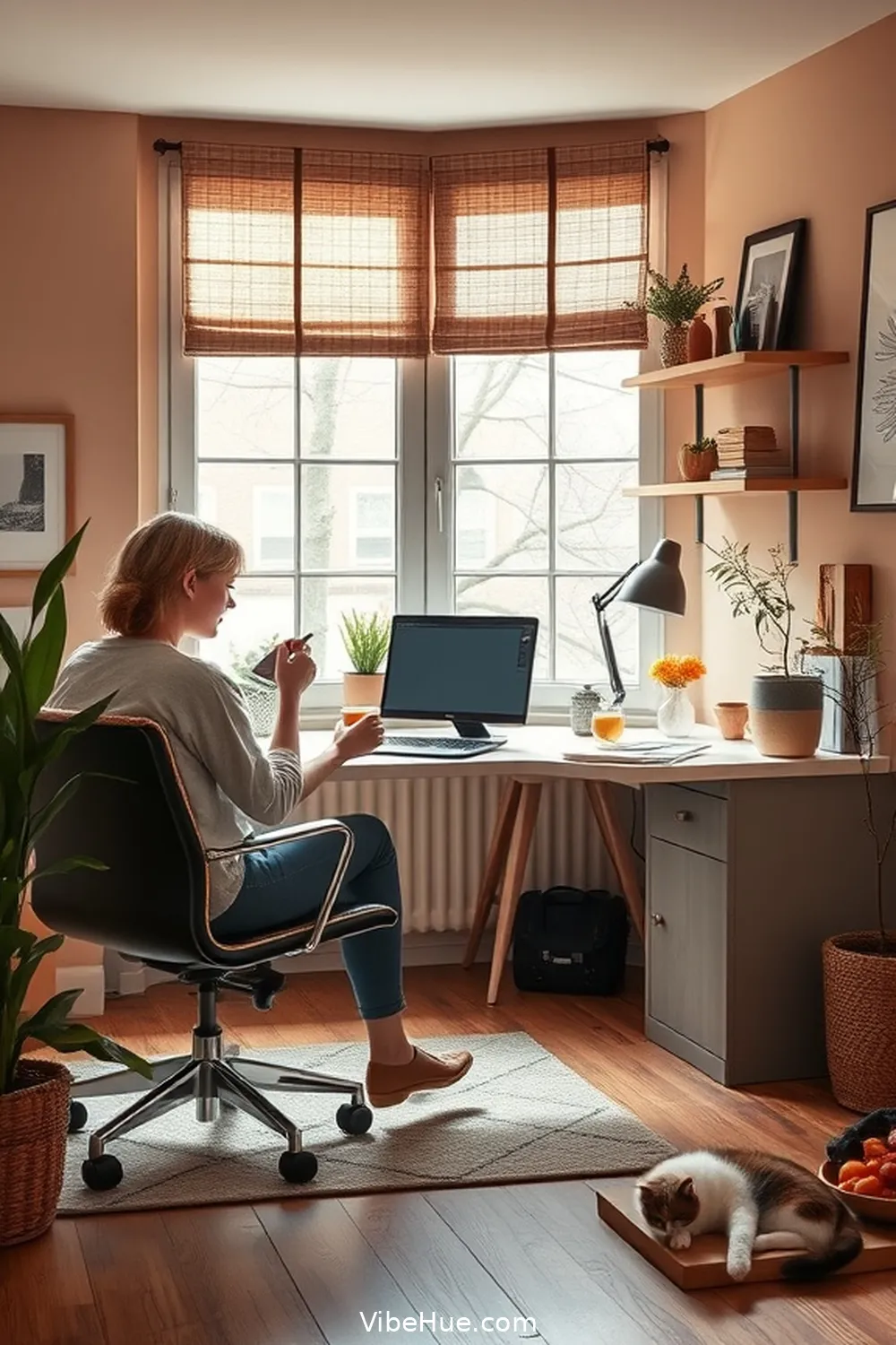 Embrace a Warm Color Palette for Transform Your Workspace With Minimalist Style for a Cozy Fall Home Office