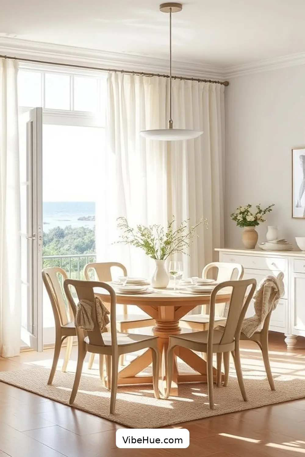 Use Light and Airy Curtains for Year-Round Coastal Style for Your Dining Room: 20 Tips