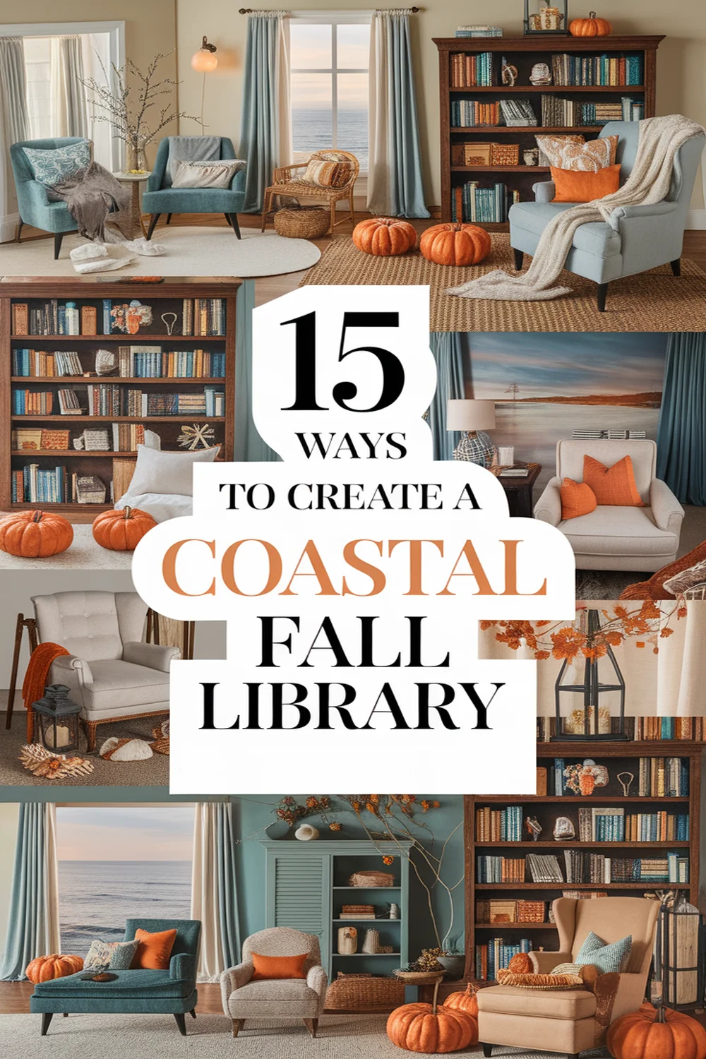 Image for: 15 Ways to Create a Fall Library With Coastal Style