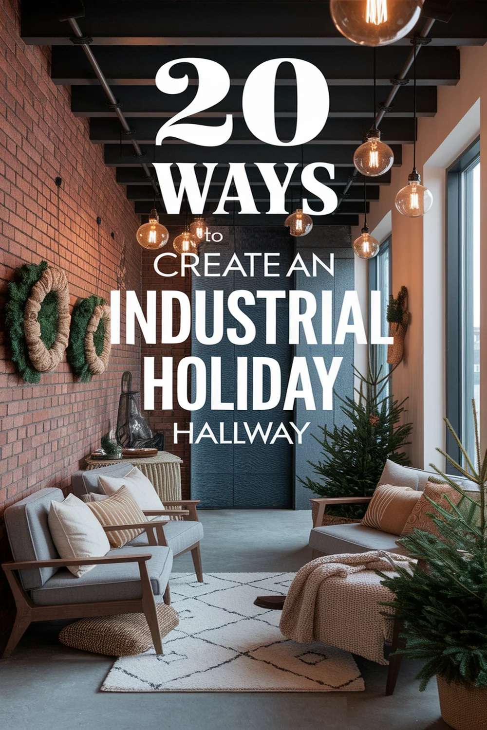 Image for: 20 Ways to Create an Industrial Style Holiday Hallway