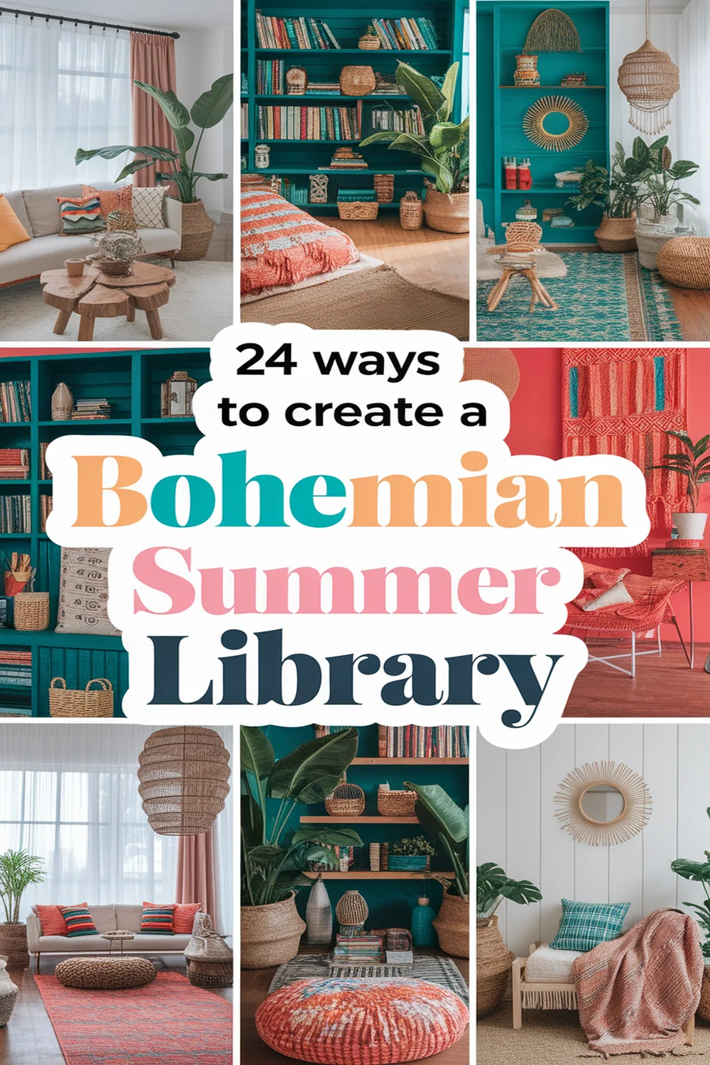 Image for: 24 Ways to Create a Bohemian Style Summer Library